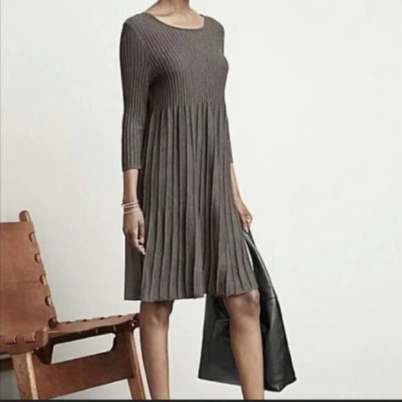 NWT Eileen Fisher Ribbed Wool Sweater Dress Small Petite - Picture 2 of 12